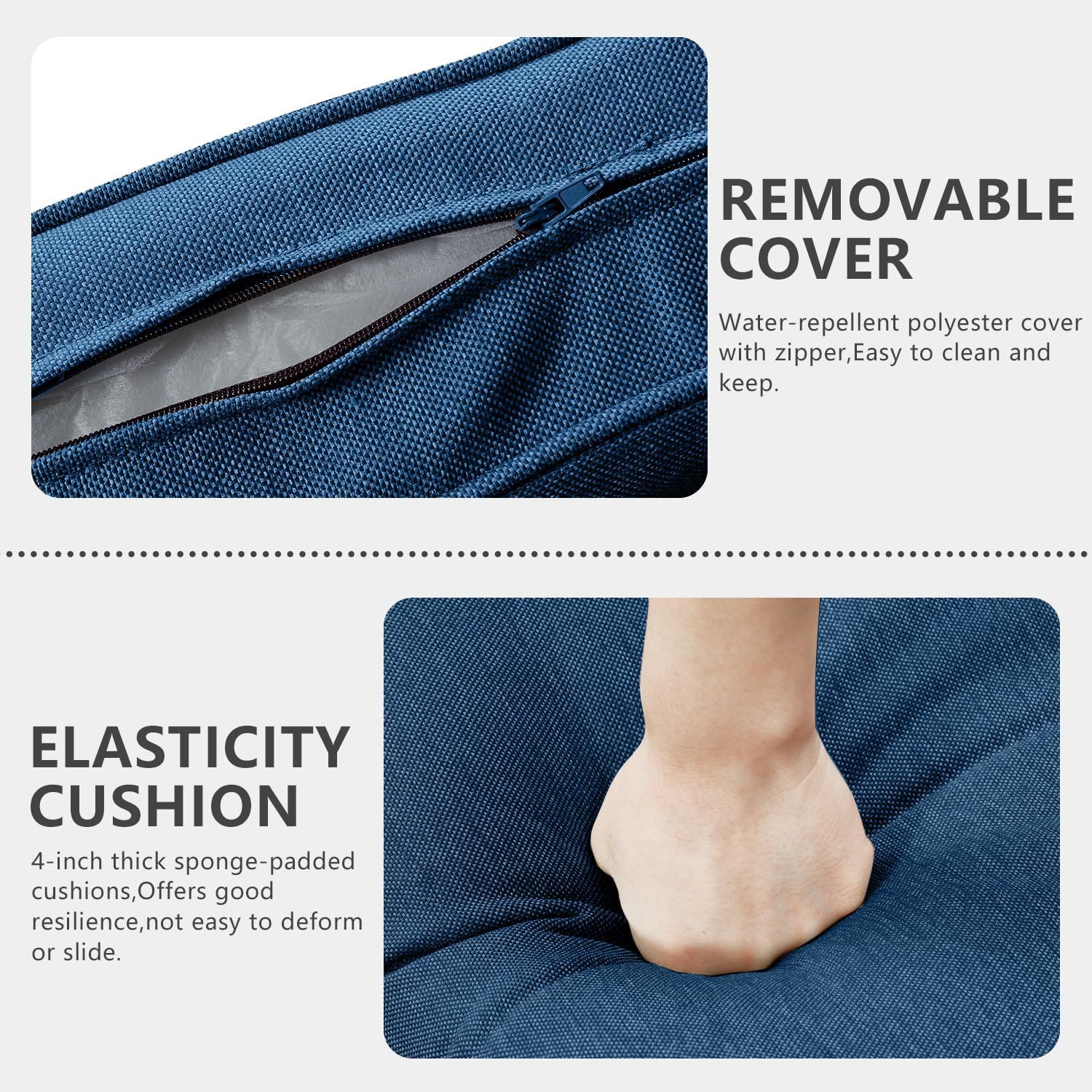 7 Piece Patio Furniture Set Outdoor Sectional Sofa,High Back Patio Swivel Rocker Chairs with Ottomans Coffee Table for Porch