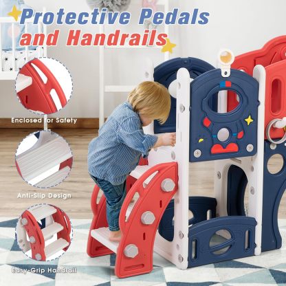 9-in-1 Castle Amusement Playground Playhouse, Indoor Outdoor Playset for Toddlers Age 1-3