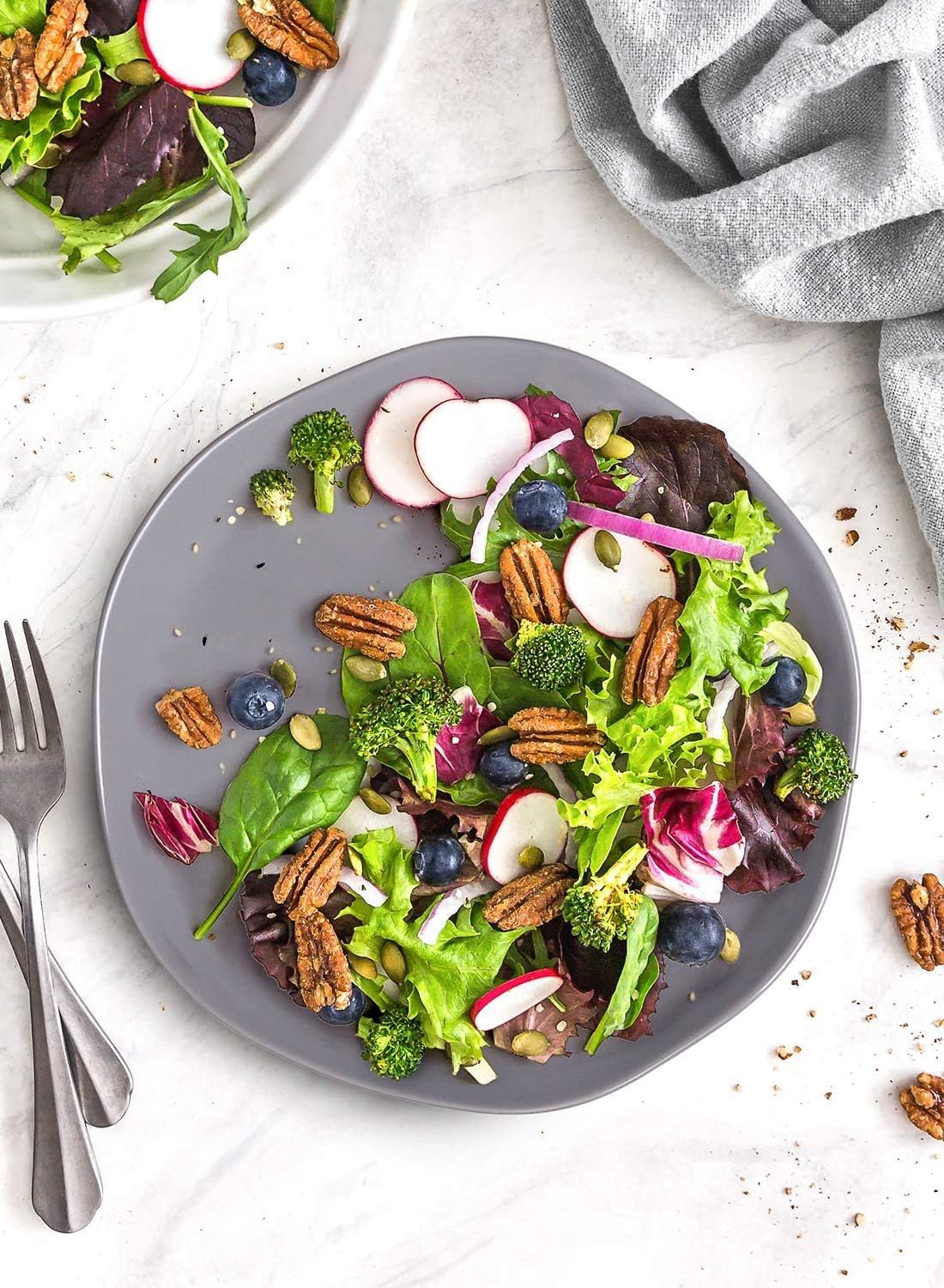 Dinnerware Sets 12 Piece, Serve for 4, Ceramic Plates and Bowls Set (10" Dinner Plates + 8" Salad Dish + 22 oz Bowl) x 4, Suit For House Warming Wedding, Dishwasher Microwave Oven safe - Grey