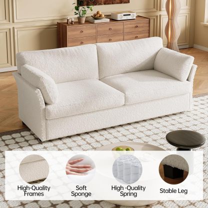 55.8W Loveseat Couch of 2, Modern Decor Elasticity Love Seat Sofa for Living Room, Comfy Seat and Back Cushions Bedroom Couch