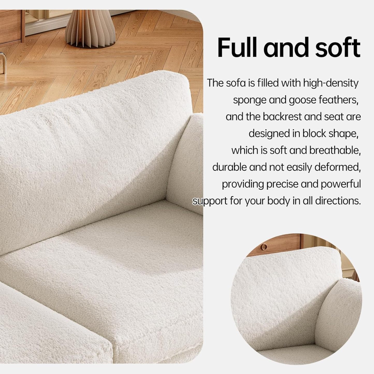 55.8W Loveseat Couch of 2, Modern Decor Elasticity Love Seat Sofa for Living Room, Comfy Seat and Back Cushions Bedroom Couch