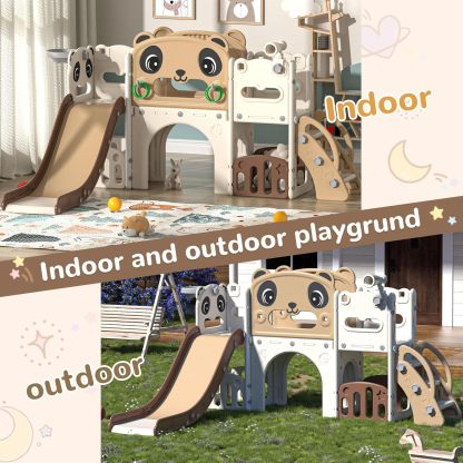 9-in-1 Toddler Slide and Climber Set Indoor Outdoor Slide Playset for Kids Age 1-8, Freestanding Backyard Playground