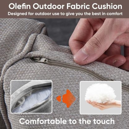 10 Pieces Patio Furniture Set with Fire Pit,Outdoor Modular Sectional Couch Loveseat Chairs with Table,All Weather PE Wicker Patio Conversation Sets for Deck Porch Backyard