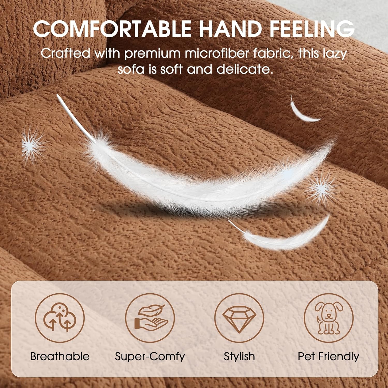 Microfiber Upholstered Bean Bag Sofa for Adults, Stuffed Bean Bag Couch with Footstool