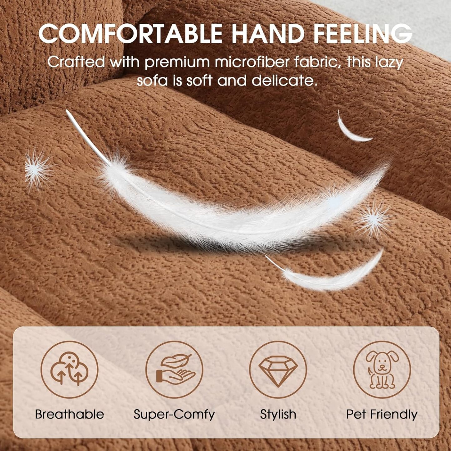 Microfiber Upholstered Bean Bag Sofa for Adults, Stuffed Bean Bag Couch with Footstool