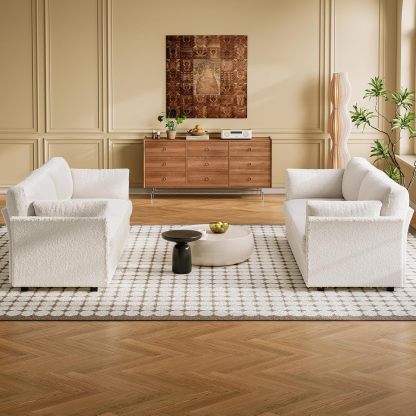 55.8W Loveseat Couch of 2, Modern Decor Elasticity Love Seat Sofa for Living Room, Comfy Seat and Back Cushions Bedroom Couch