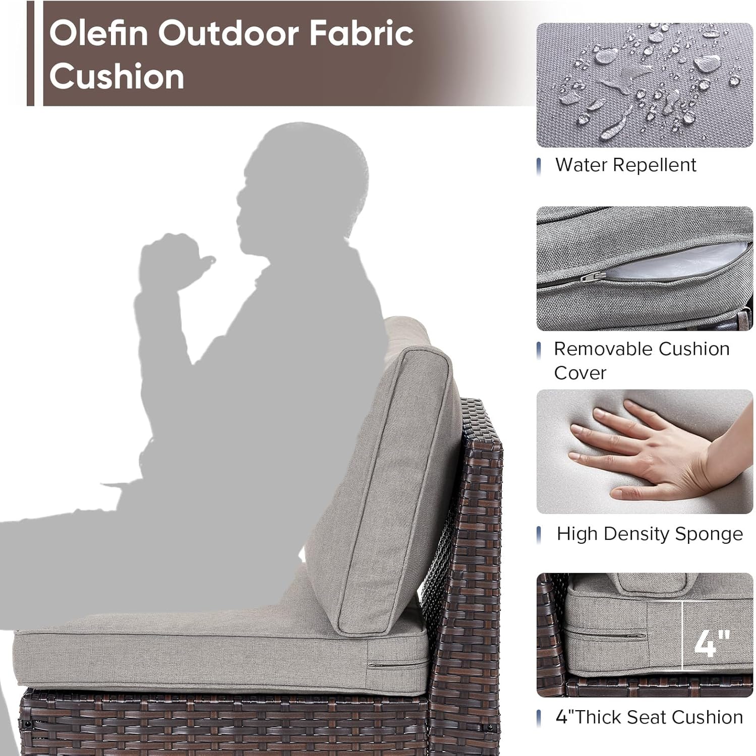 10 Pieces Patio Furniture Set with Fire Pit,Outdoor Modular Sectional Couch Loveseat Chairs with Table,All Weather PE Wicker Patio Conversation Sets for Deck Porch Backyard