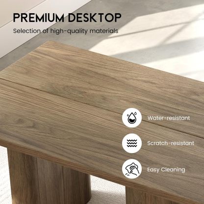 Mid-Century Large Dining Table for 2-8, 85.03" Wood Dining Kitchen Table with 3 Sturdy Pedestal, Modern Country Spacious Dining Room Table