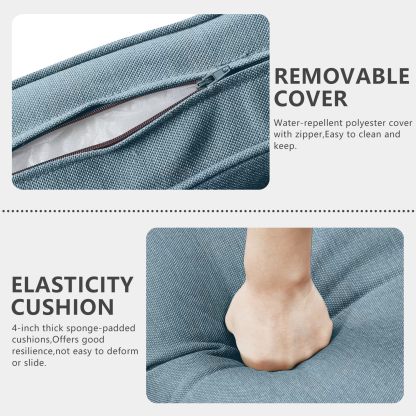 3-Piece Patio Swivel Chairs,PE Wicker Outdoor Rocking Chairs Bistro Set with Side Table Porch Balcony Furniture with Cushions