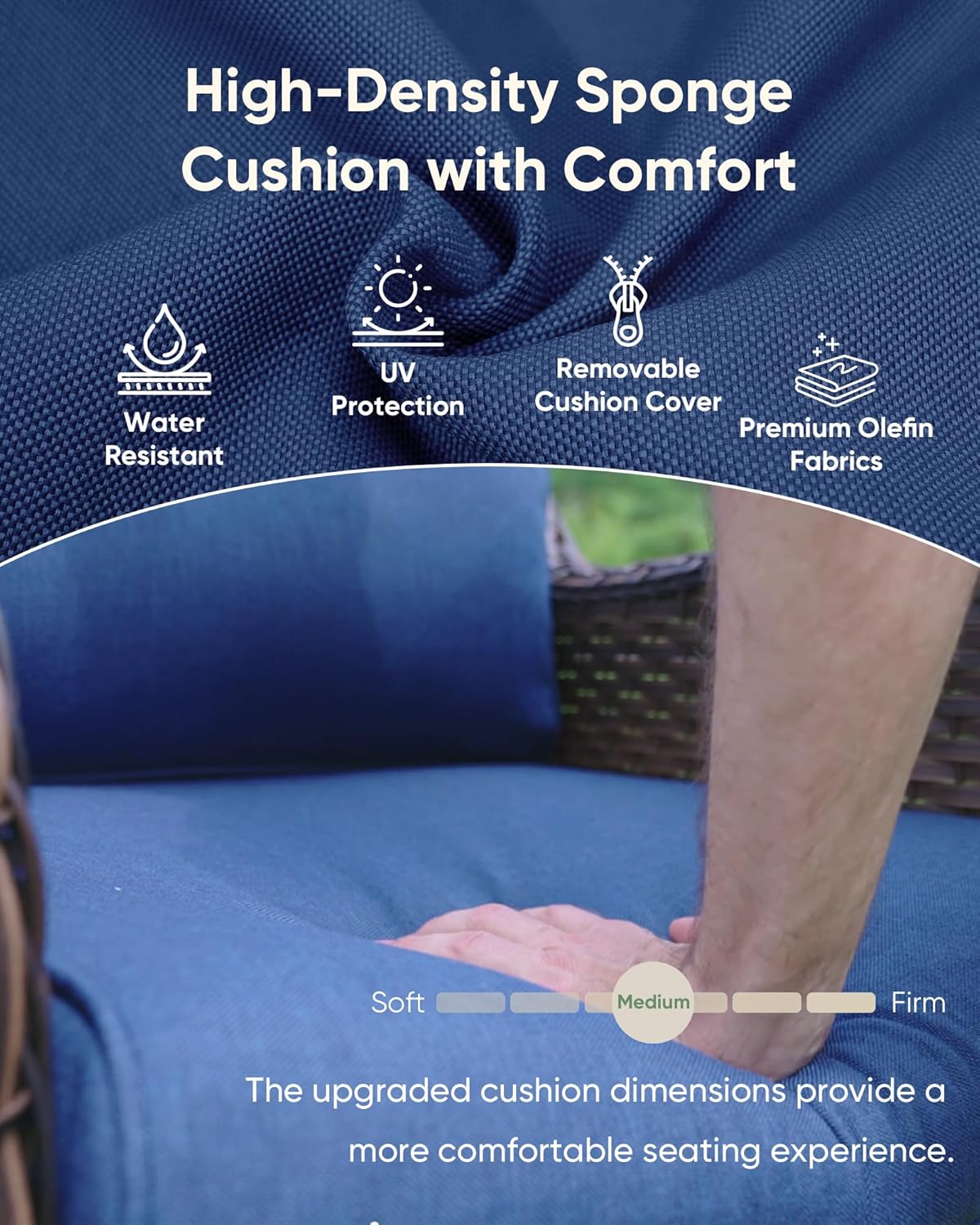 Outdoor Swivel Rocker Wicker Patio Chairs Set of 2