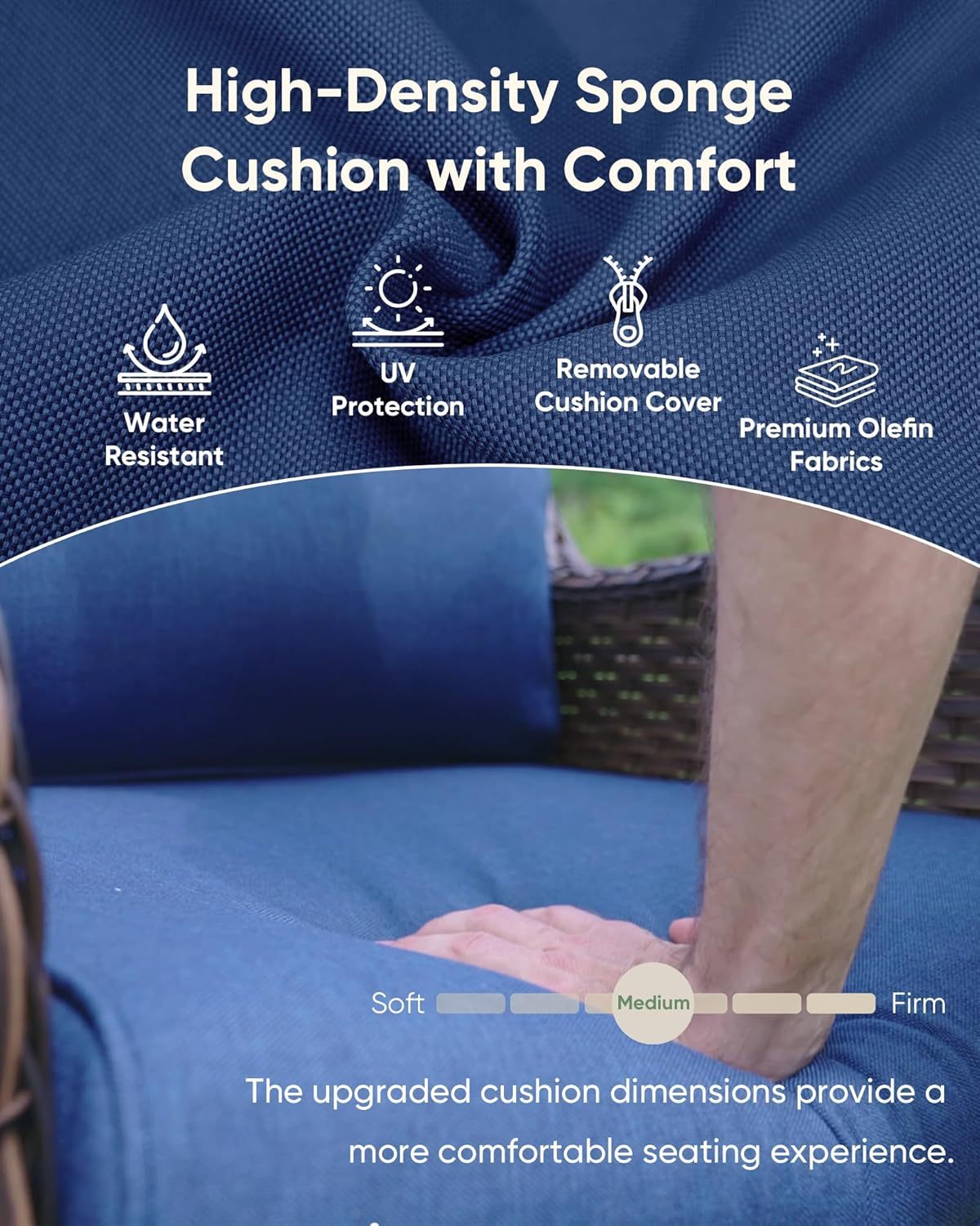 Outdoor Swivel Rocker Wicker Patio Chairs Set of 2