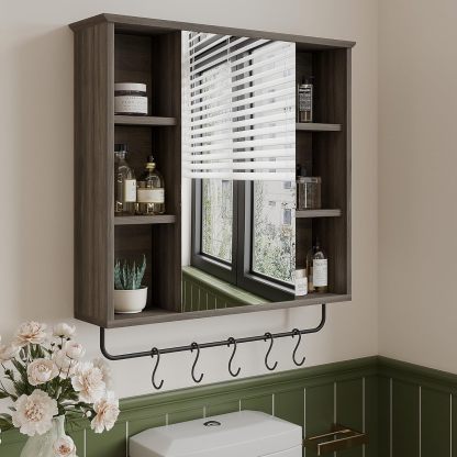 Medicine Cabinet with Mirror, Wall Mounted Bathroom Storage Cabinet with Mirror Door