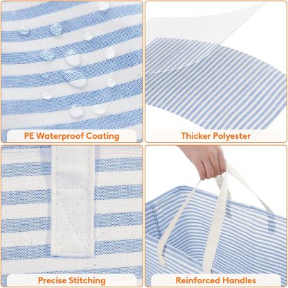 2 Pack Laundry Hamper Large Collapsible Laundry Basket, Freestanding Waterproof Cloth Hamper with Easy Carry Handles in Laundry Room