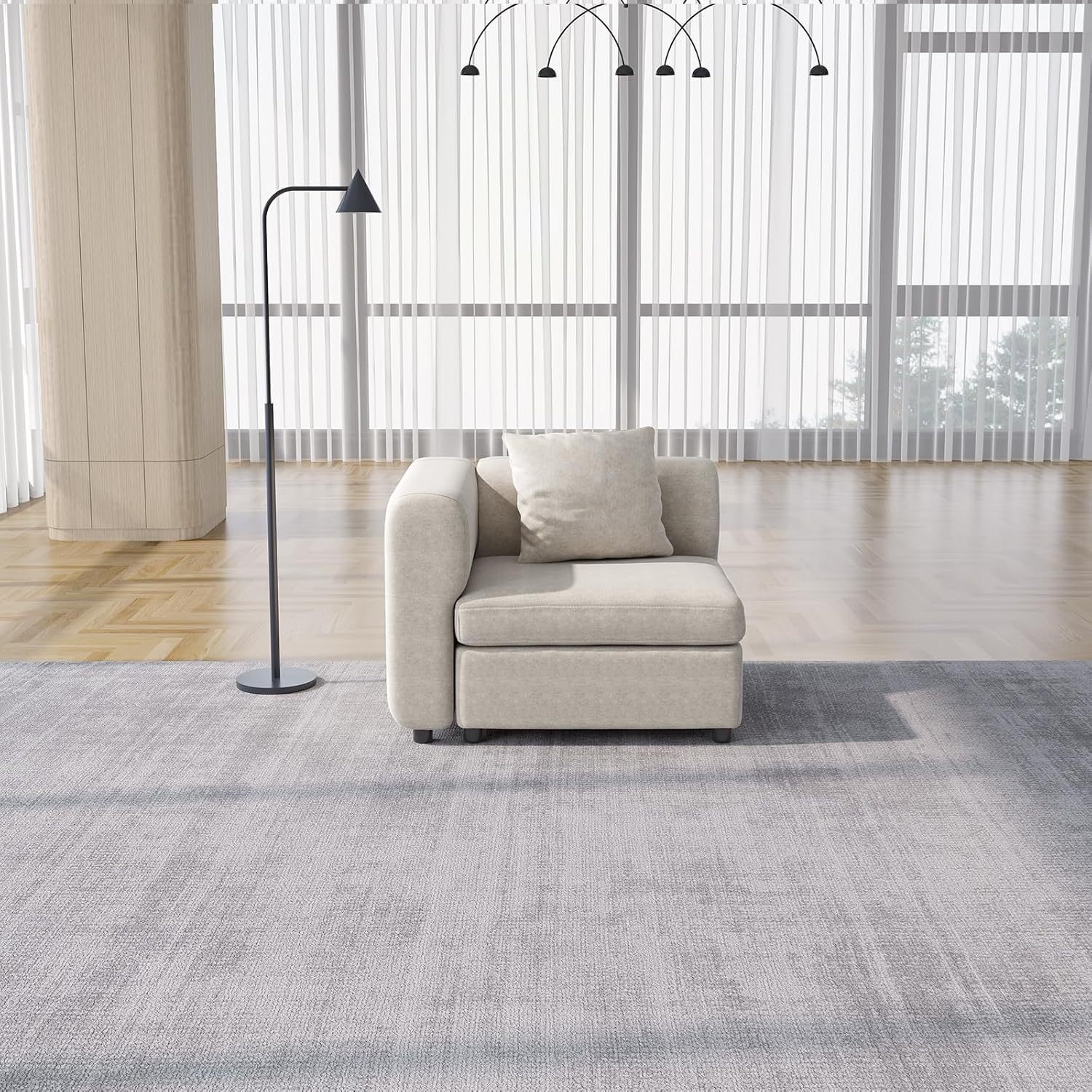 Off-White Comfy Queen Sectional Sofa, Sleeper Sofa Couch with Removable Cushion, Modular Sofa with Pillows and Storage Chaise