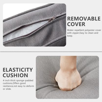 3-Piece Patio Swivel Chairs,PE Wicker Outdoor Rocking Chairs Bistro Set with Side Table Porch Balcony Furniture with Cushions