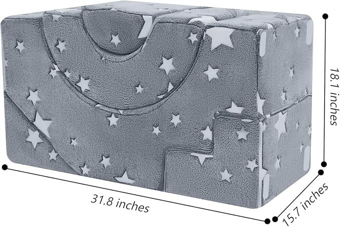 Foam Climbing Toddler Couch, Modular Kids Sofa with Slide & Stair, Convertible Baby Couch
