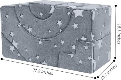 Foam Climbing Toddler Couch, Modular Kids Sofa with Slide & Stair, Convertible Baby Couch