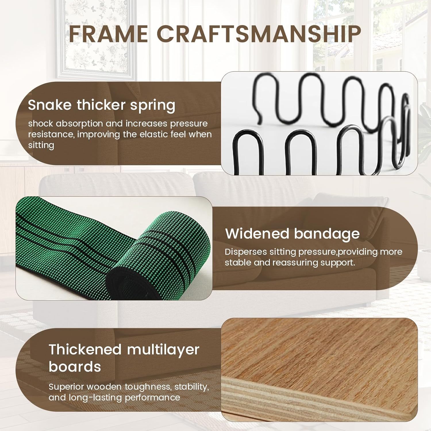 82.67" Large Sofa Couches for Living Room,Comfy Loveseat Couch with 26.77" Deep Seat & Comfy Cushion, 2 Pillows & Armsrest