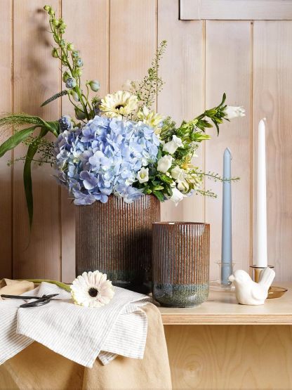 Utensil Holder, 7.3"+5.4" Ceramic Kitchen Utensil Holder for Countertop, Black Cooking Utensil Crocks for Kitchen Counter, Morden Utensil Organizer for Spatula, Set of 2, Marble Dark Olive