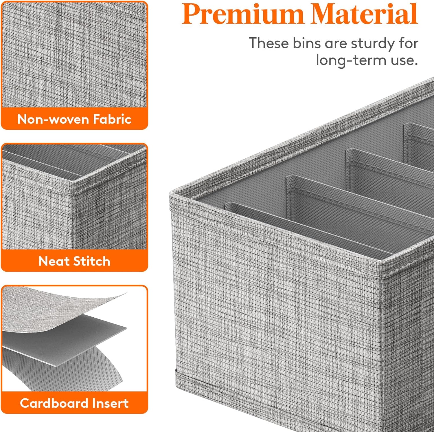 10 Pack Drawer Organizer for Clothing, Dresser Organizer Wardrobe Storage Boxes