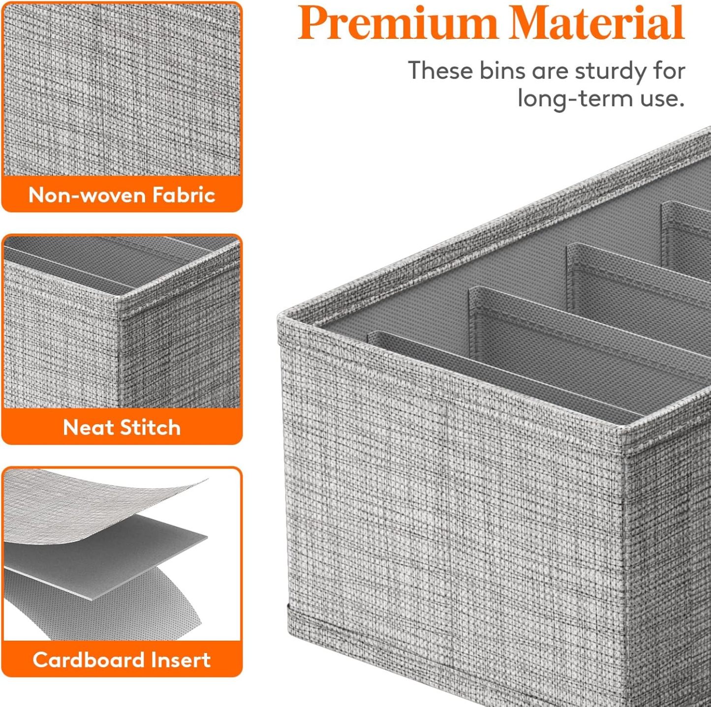 10 Pack Drawer Organizer for Clothing, Dresser Organizer Wardrobe Storage Boxes