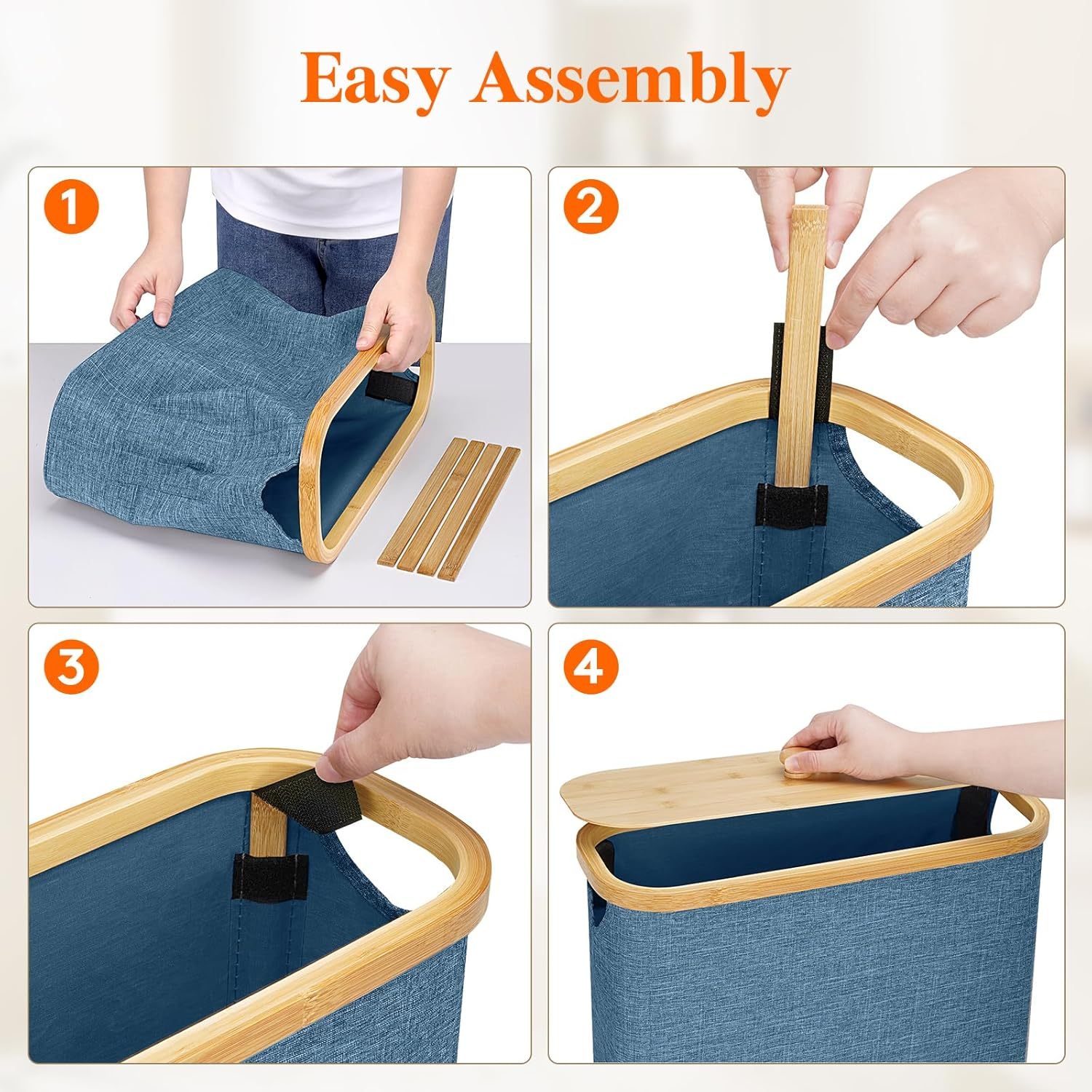 Toilet Paper Storage 30L, Bamboo Toilet Paper Basket with Lid and Handle, Free Standing Toilet Paper Holder Stand