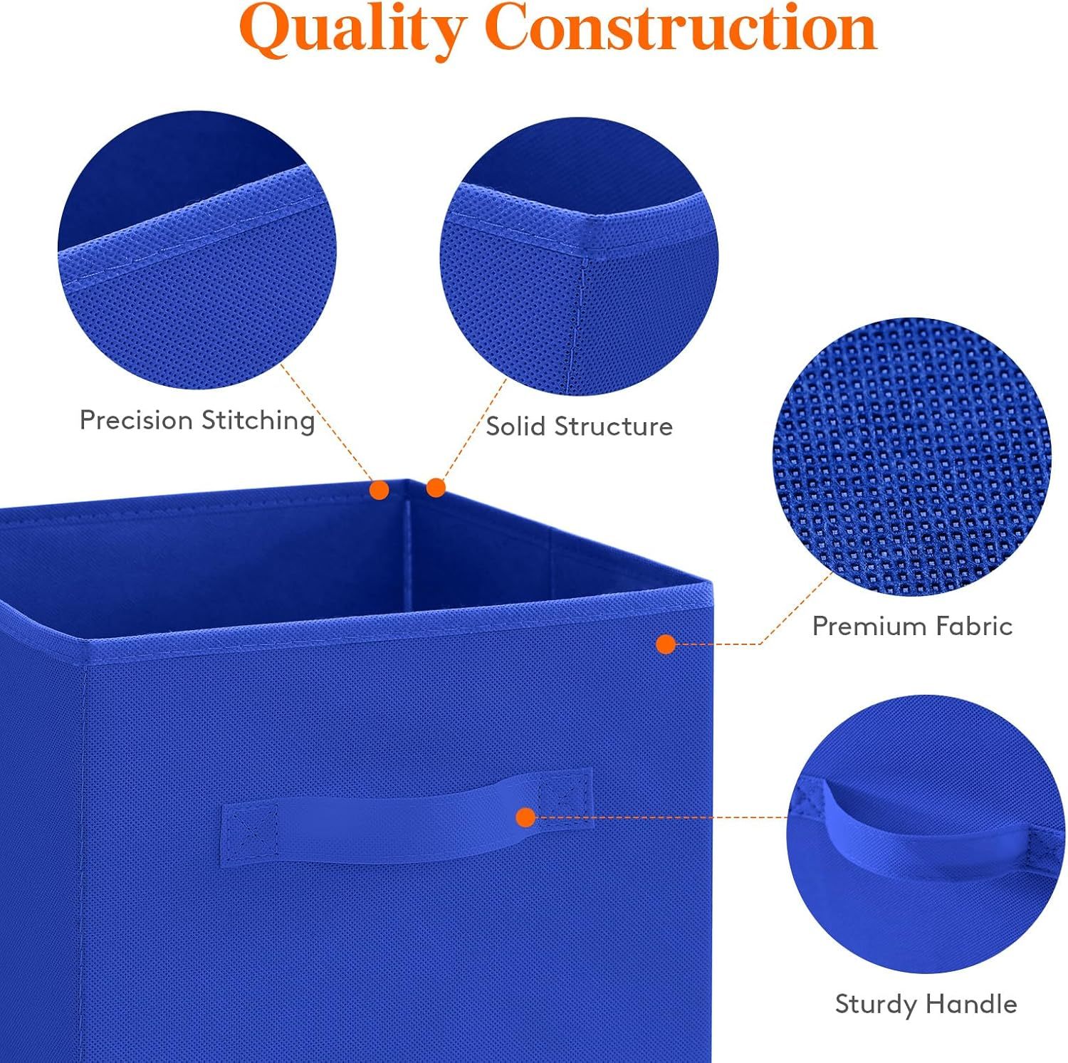 11 Inch Cube Storage Bins, Storage Cubes Foldable Medium Decorative Fabric Storage Baskets