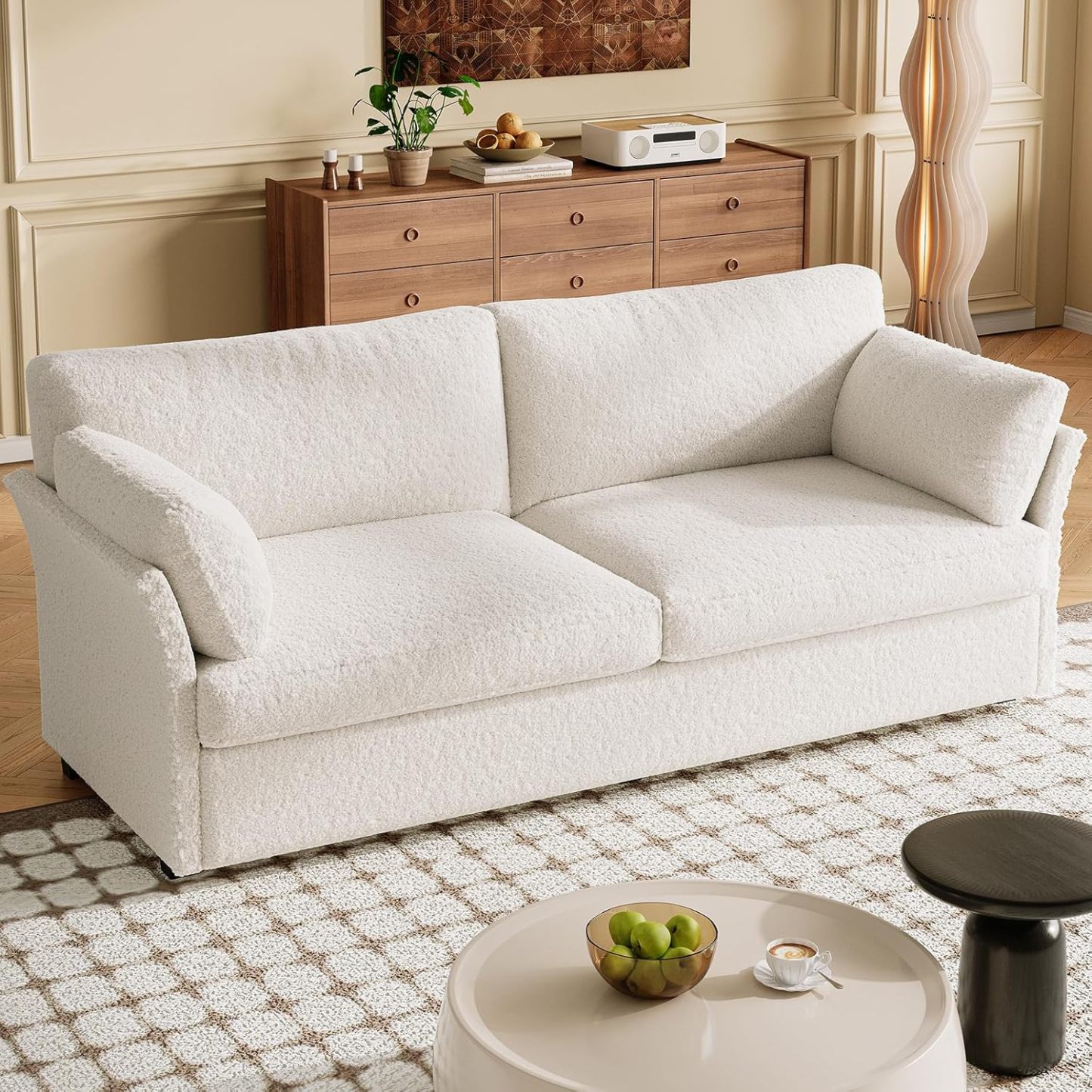 55.8W Loveseat Couch, Modern Decor Elasticity Love Seat Sofa for Living Room, Comfy Seat and Back Cushions Bedroom Couch