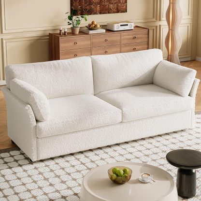 55.8W Loveseat Couch, Modern Decor Elasticity Love Seat Sofa for Living Room, Comfy Seat and Back Cushions Bedroom Couch