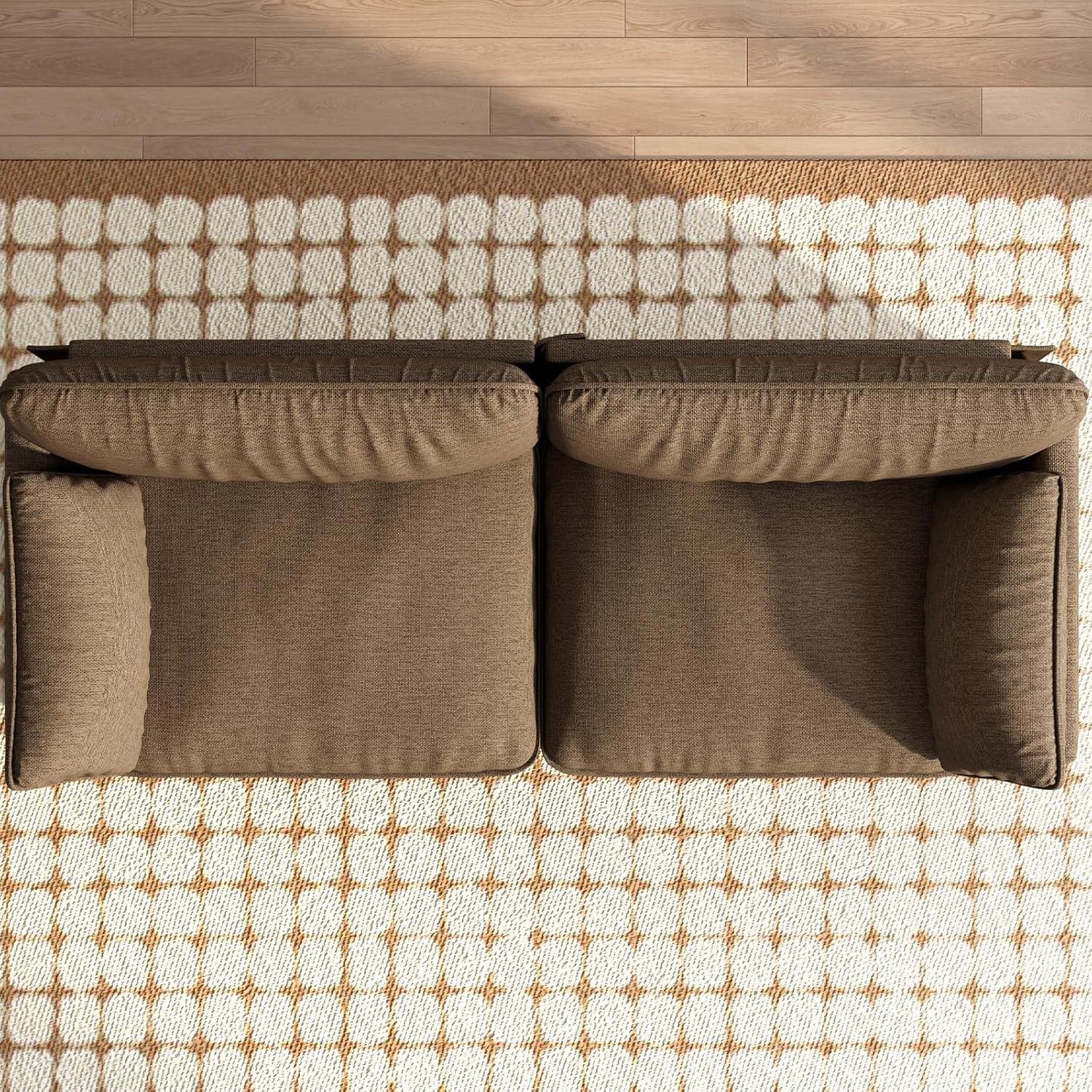 82.67" Large Sofa Couches for Living Room,Comfy Loveseat Couch with 26.77" Deep Seat & Comfy Cushion, 2 Pillows & Armsrest