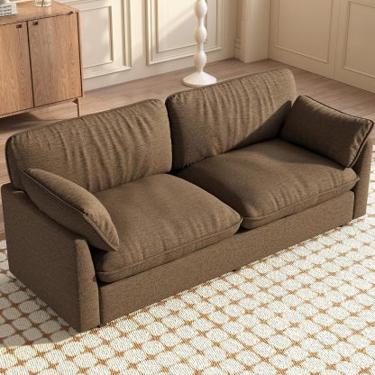 82.67" Large Sofa Couches for Living Room,Comfy Loveseat Couch with 26.77" Deep Seat & Comfy Cushion, 2 Pillows & Armsrest