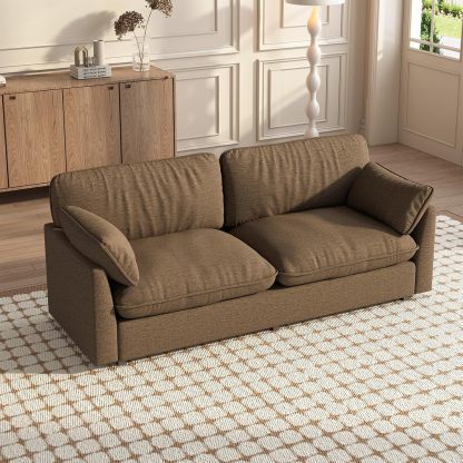 82.67" Large Sofa Couches for Living Room,Comfy Loveseat Couch with 26.77" Deep Seat & Comfy Cushion, 2 Pillows & Armsrest