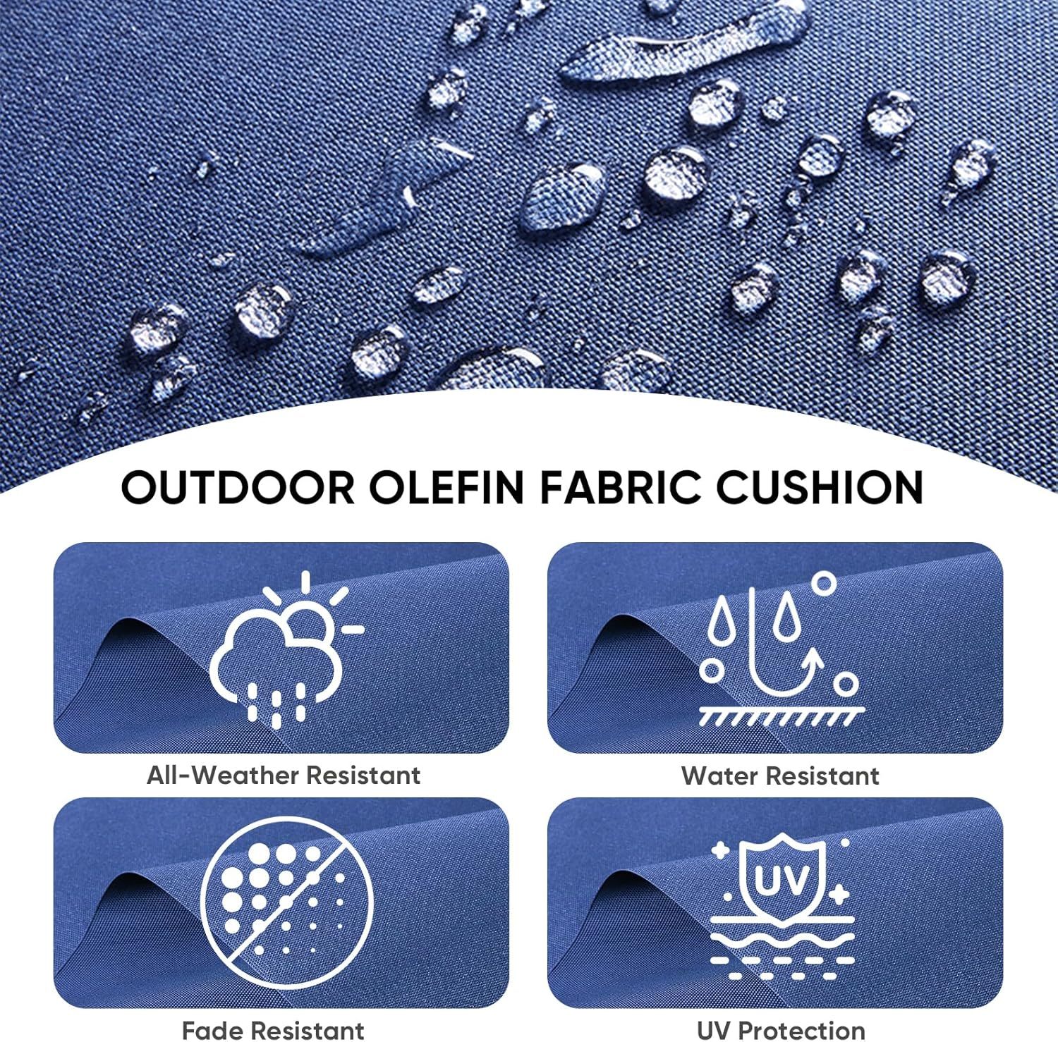 5 Piece Patio Furniture Set High Back Outdoor Couch with Outdoor Rocking Chair Wicker Outdoor Furniture