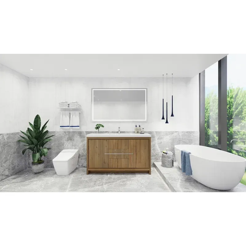 59" Single Freestanding Bathroom Vanity Set with Drawers and Doors