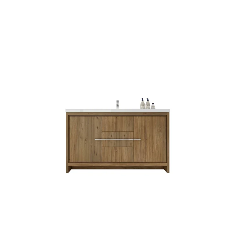59" Single Freestanding Bathroom Vanity Set with Drawers and Doors