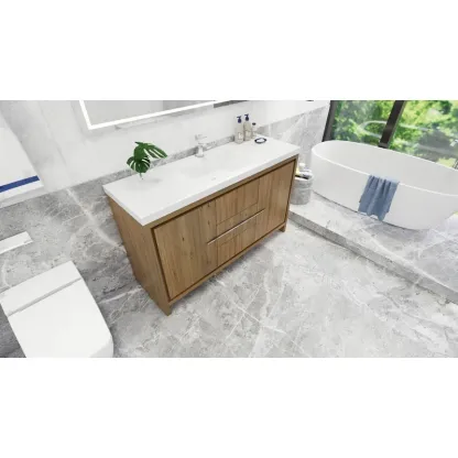 59" Single Freestanding Bathroom Vanity Set with Drawers and Doors