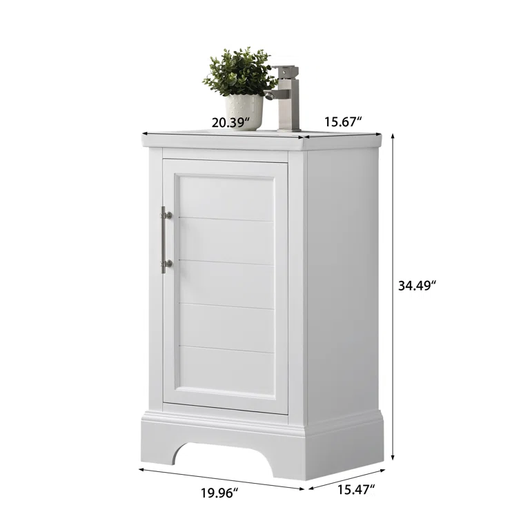 19.96'' Single Bathroom Vanity with Ceramic Top