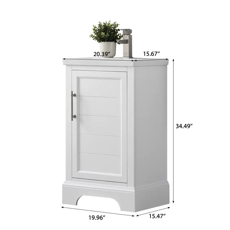 19.96'' Single Bathroom Vanity with Ceramic Top