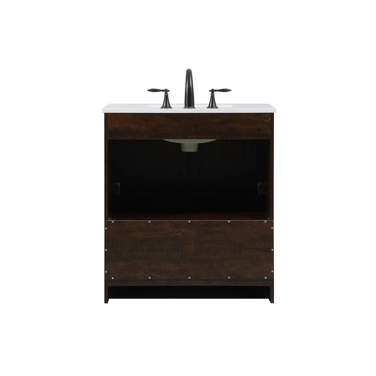 30'' Single Bathroom Vanity with Engineered Marble Top
