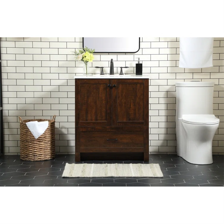 30'' Single Bathroom Vanity with Engineered Marble Top