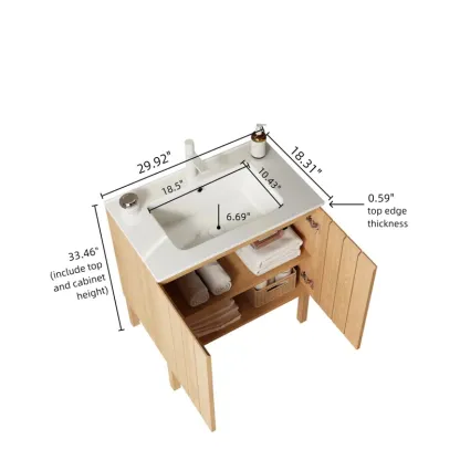 Bathroom Vanity with Ceramic Sink and Soft-Close Drawers