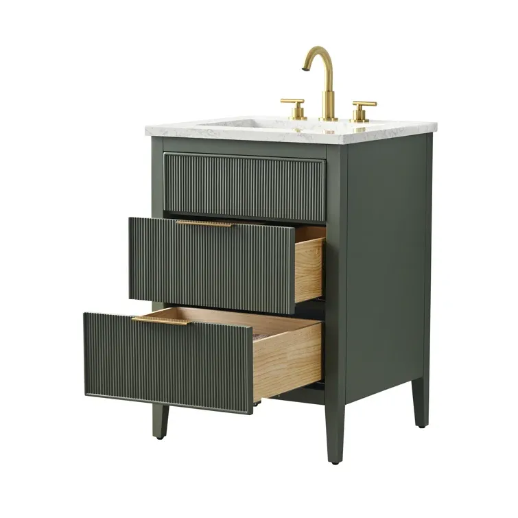 24'' Single Bathroom Vanity with Engineered Stone Top