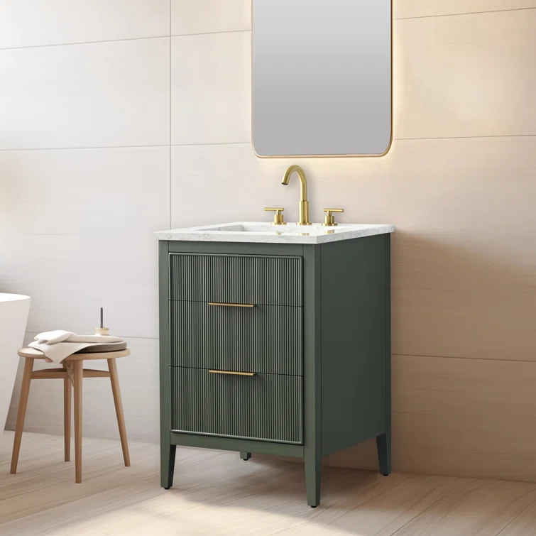 24'' Single Bathroom Vanity with Engineered Stone Top