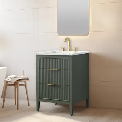 24'' Single Bathroom Vanity with Engineered Stone Top