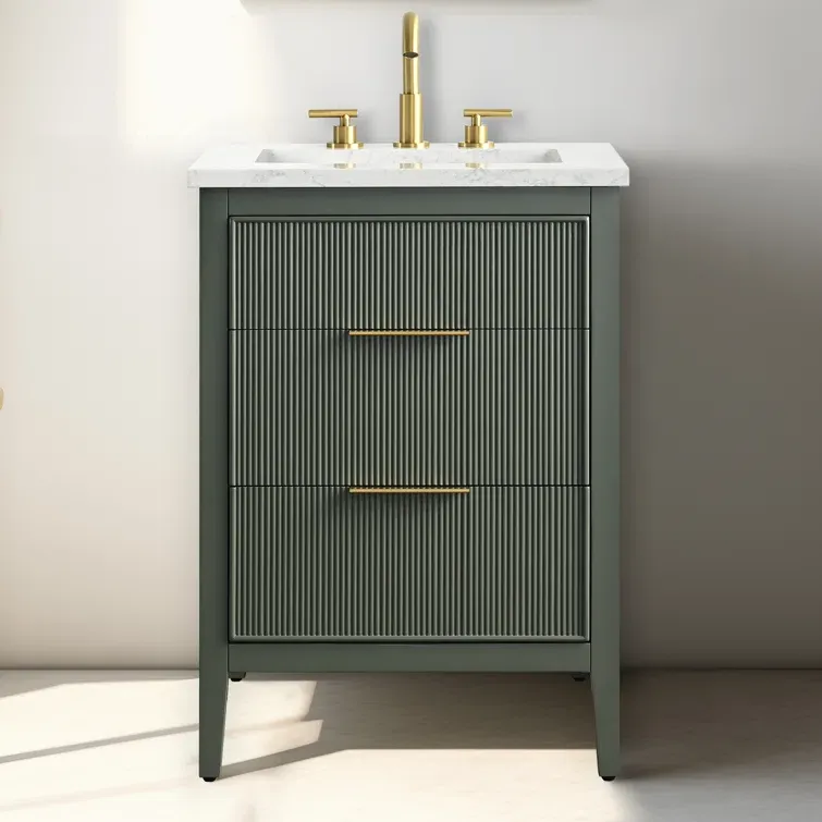 24'' Single Bathroom Vanity with Engineered Stone Top