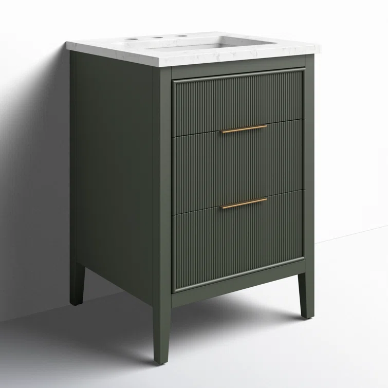 24'' Single Bathroom Vanity with Engineered Stone Top