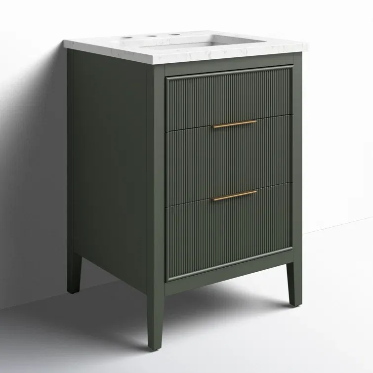 24'' Single Bathroom Vanity with Engineered Stone Top