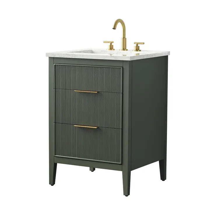 24'' Single Bathroom Vanity with Engineered Stone Top