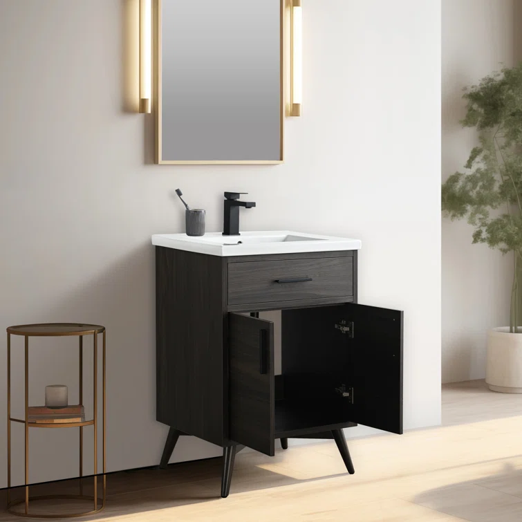 24'' Single Bathroom Vanity with Ceramic Top