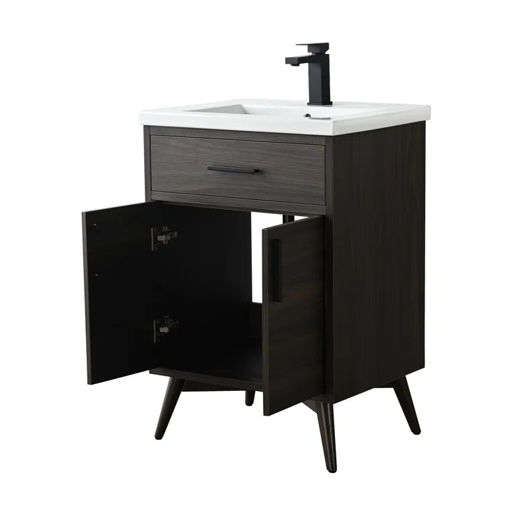 24'' Single Bathroom Vanity with Ceramic Top